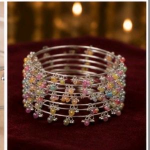 Charming Beaded Bangle Set of 8