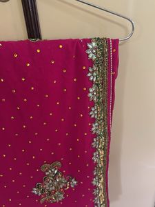 Stunning Pink Embellished Saree