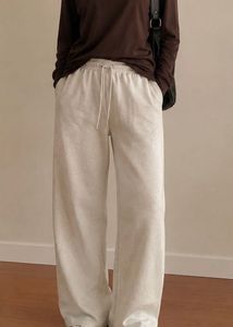 Cream High-Waist Casual Pants