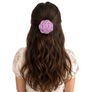 Charming Crochet Rose Hair Clip