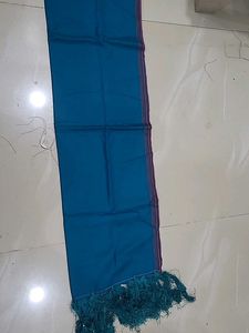 Elegant Teal Dupatta with Tassels