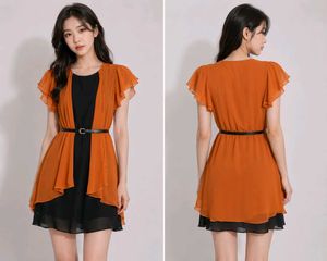 black and orange 🍊 😍 mini dress
