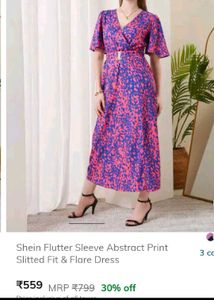 Shein Abstract Print Fit &amp; Flare Dress