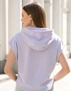 Stylish Lavender Sleeveless Hoodie