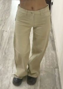 Off White Low Waist Twill Trousers