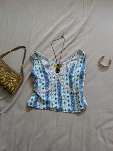 Boho Blue lace cami
