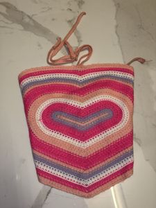 Crochet Heart Crop Top