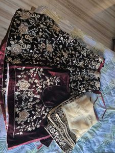 Wedding Lehanga In Velvet With Net Dupatta