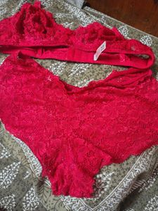 Red Lace Bra & Panty Set