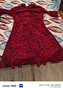 Red Leopard Print Dress