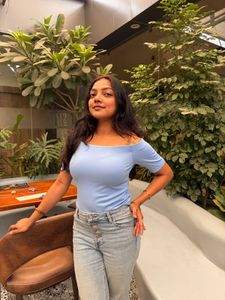 Light Blue Off-Shoulder Top MEDIUM size