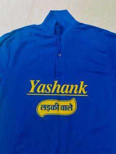 Blue Polo T-Shirt with "Yashank" Print
