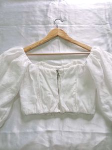 Croset Top with Puff Sleeves