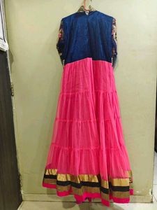 Stunning Pink &amp; Navy Blue Anarkali Suit