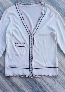 Chanel style Cute White Cardigan