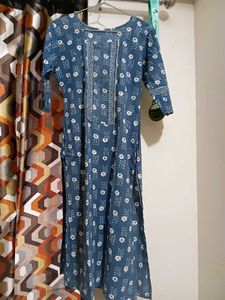 Blue Floral Print Kurta