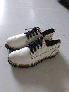 Stylish White Lace-Up Shoes