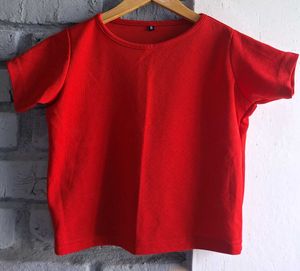 Crop Top Combo:  Graphic Tee + Plain Red Cro