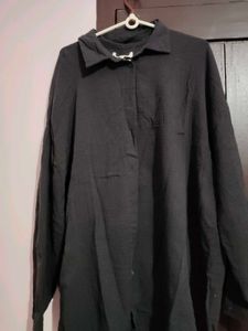 4XL BLAck Textured Long Sleeve Shirt