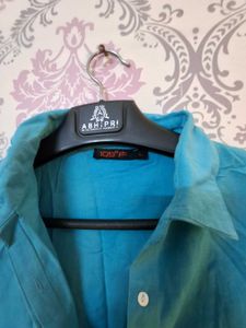 Blue Short Sleeve Button-Up Shirt