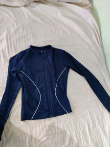Blue Zip-Up Track Jacket