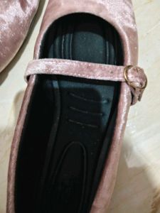 Pink Velvet Mary Jane Flats