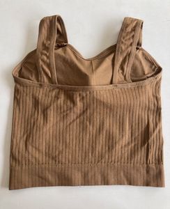 Ribbed Crop Tank Top with Star Buttons