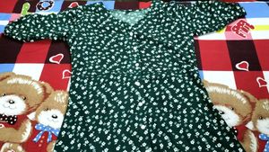 Green N White Colour Dress