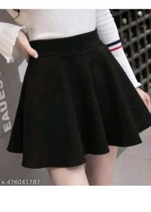 Chic Black Flared Mini Skirt