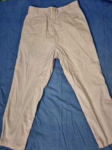 Classic Cream Pleated Trousers
