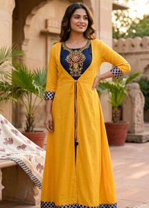Yellow Embroidered Kurta