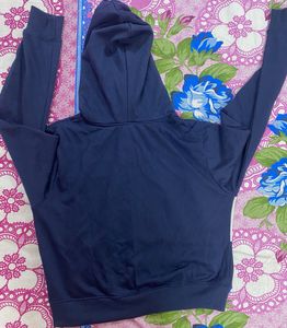 Navy Blue Hooded Sweatshirt