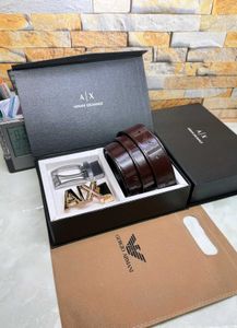 Armani Double Buckle Reversible Belts With Box