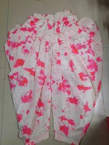 Stylish Pink &amp; White Dhoti Pants