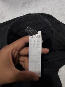 Guess Black Linen Trousers Pants