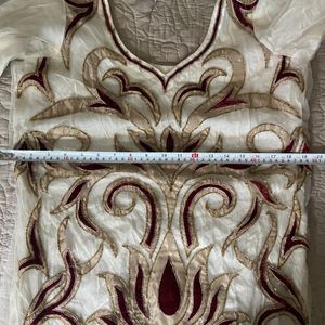 Applique embroidery with hand work kurta