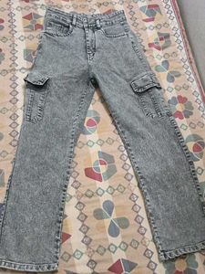 Acid Wash Cargo Jeans