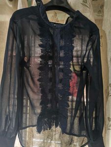 Sheer Black Lace Blouse