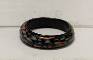 Unisex Unique Black Murano Glass Ring