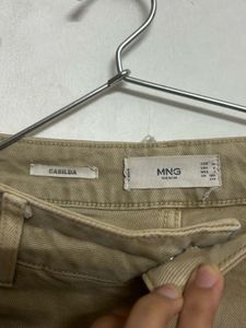 MANGO Wide Leg Beige Pants