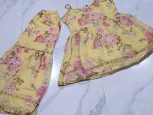 Floral Print Sharara Suit Set
