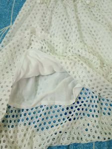 Elegant White Crochet Summer Dress