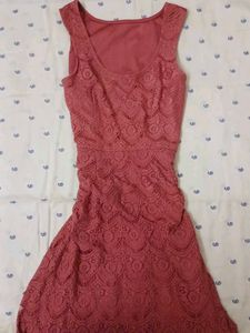 Lace pink dress