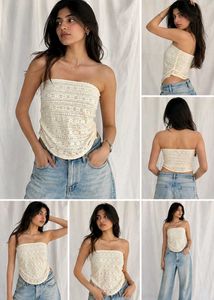 Cream Lace Bandeau Top