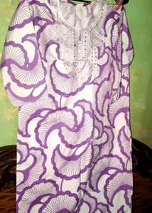 Vibrant Purple Floral Print Kurta