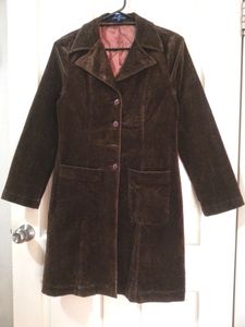 Brown Long Coat Knee Length Overseas Brand