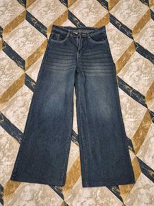 Vintage Wash Wide Leg Jeans