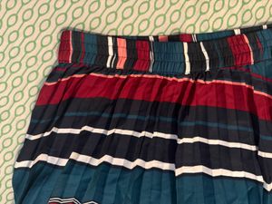 Pleated Striped Mini Skirt