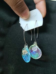 Sparkly Iridescent Shell Earrings