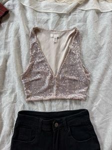 Sparkly Sequin Crop Top